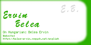 ervin belea business card